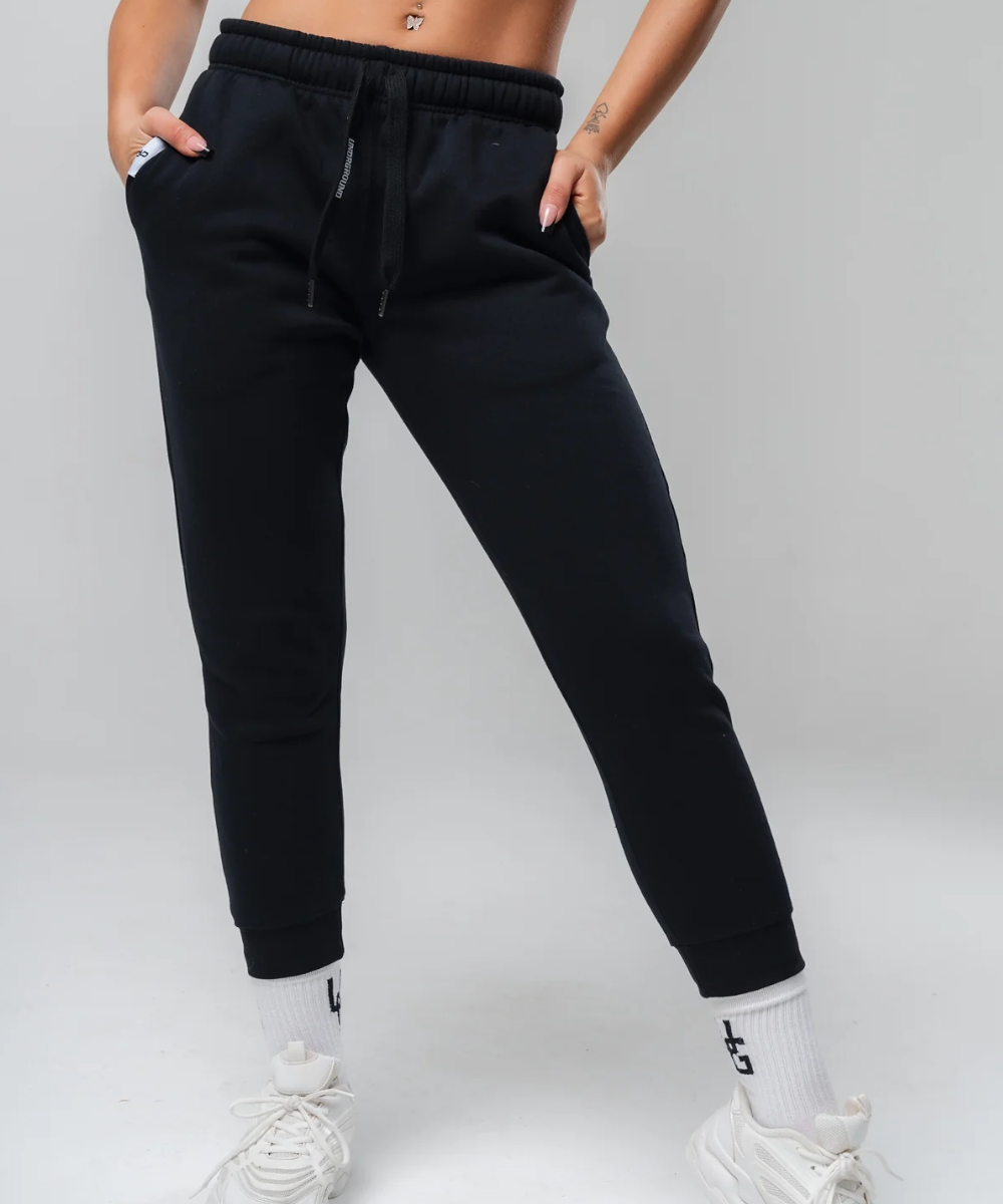 Official UNDRGROUND Tapered Joggers in Black/White at ShoeGrab