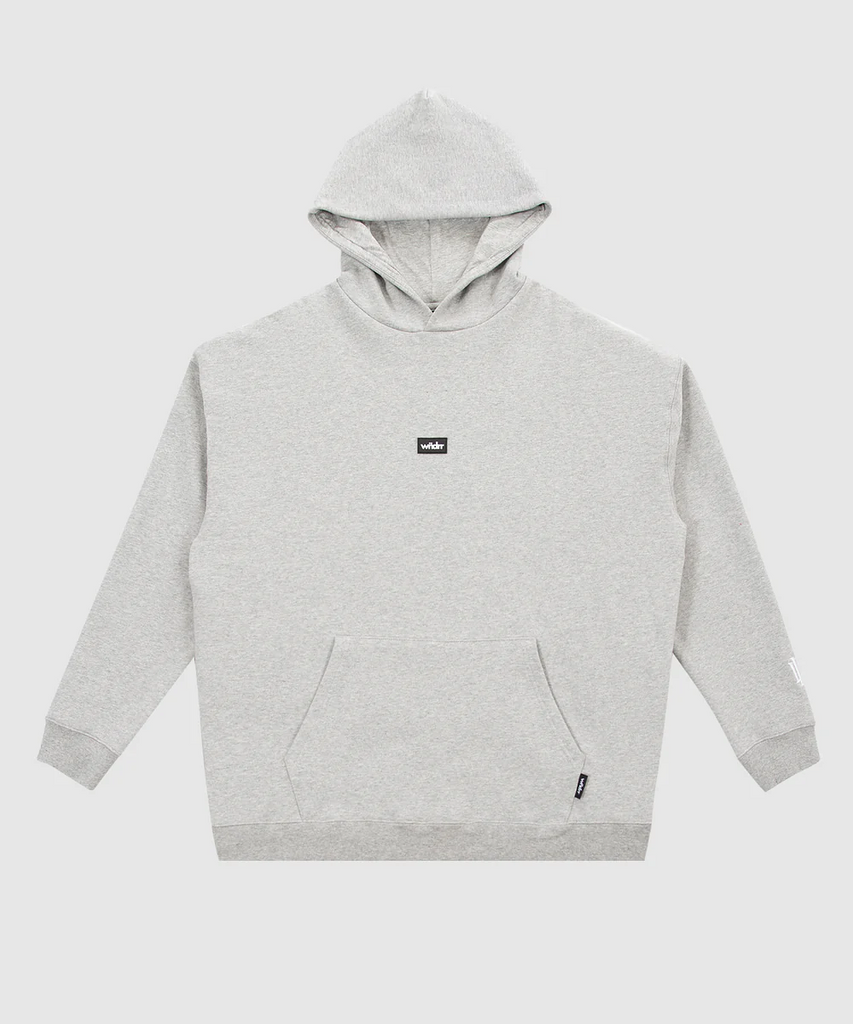 Official WNDRR Hoxton V2 Heavy Weight Hood Sweat in Grey Marle at ShoeGrab