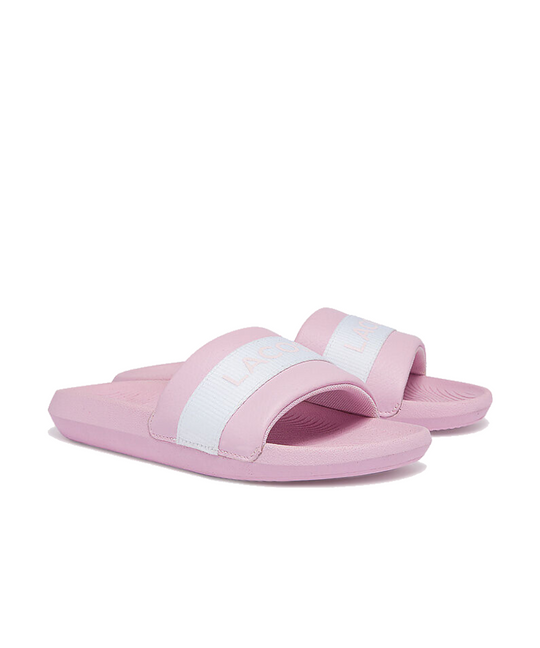Women's Lacoste Croco Slide 0722 1 CFA (Light Pink/White)