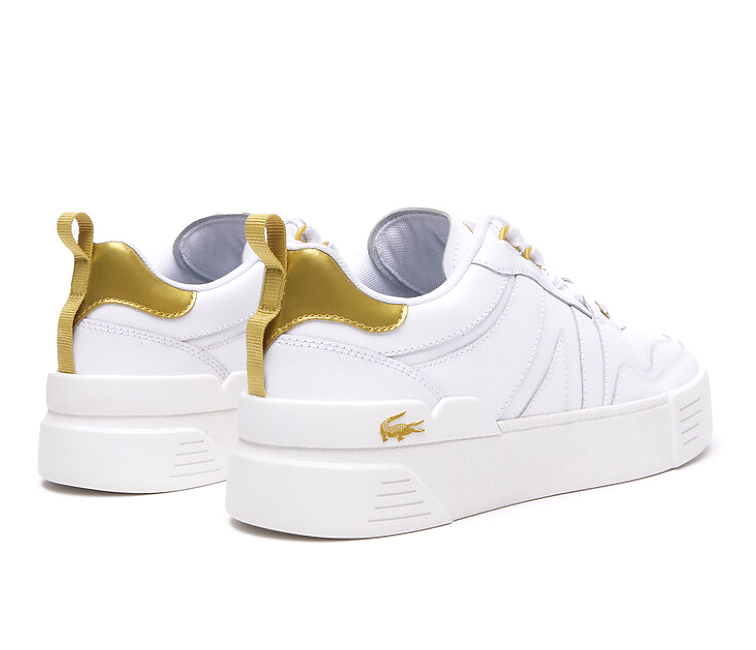 Lacoste white and gold shoes online
