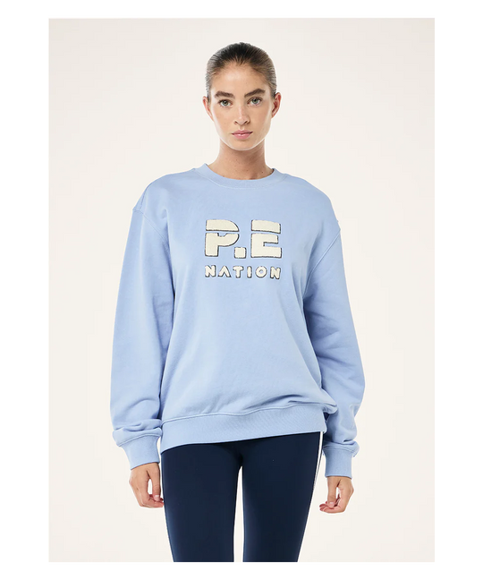 P.E Nation Heads up Boucle Sweat (Dusty Blue)