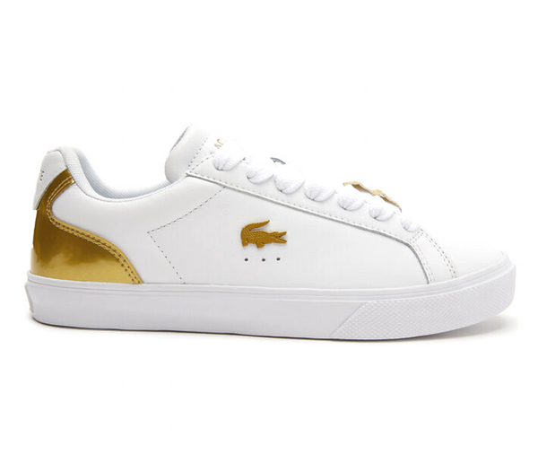 Official Women's Lacoste Lerond Pro 123 in White/Gold at ShoeGrab