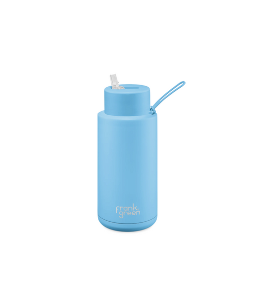 Official Frank Green Reusable Ceramic Bottle 1L in Sky Blue at