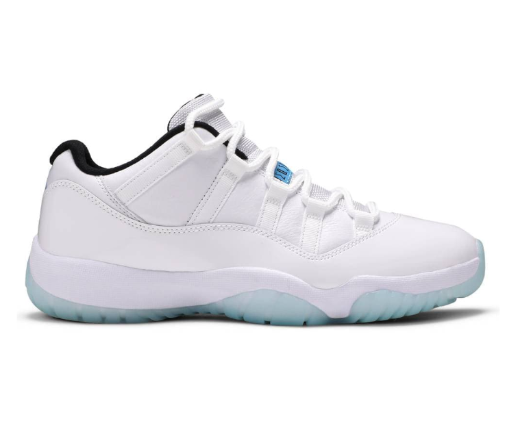 Low top blue store and white 11s