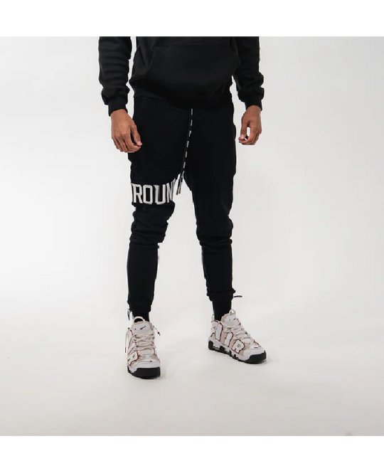 UNDRGROUND Black 3D Embroidered Trackpants