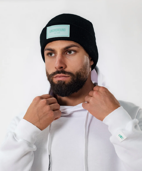 UNDRGROUND Patched Cotton Beanie (Baby Blue)