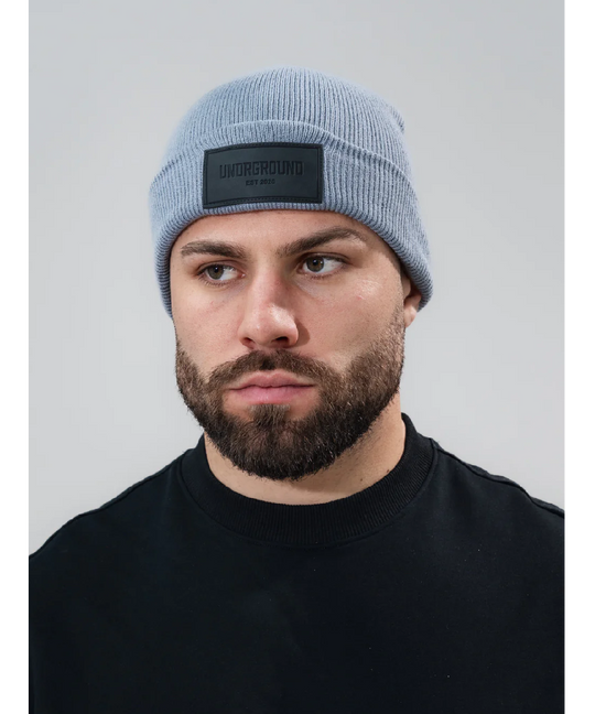 UNDRGROUND Patched Cotton Beanie (Grey)