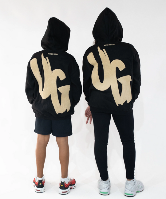 UNDRGROUND Kids “Moving In Silence” Hoodie (Black/Tan)