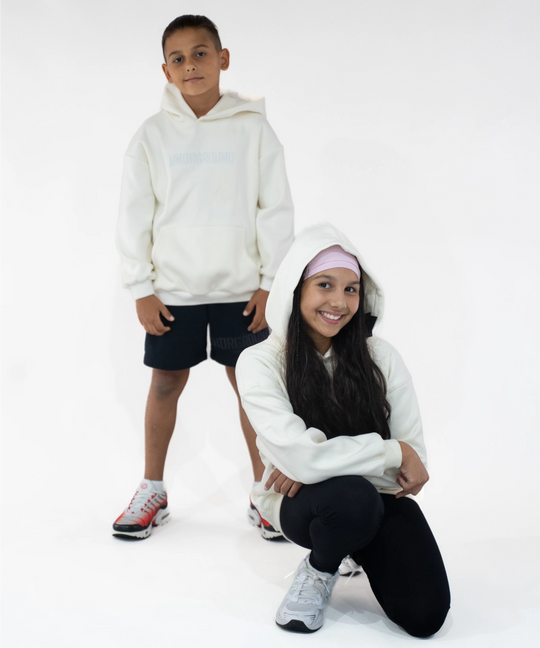 UNDRGROUND Kids “Moving In Silence” Hoodie (White/Cream)