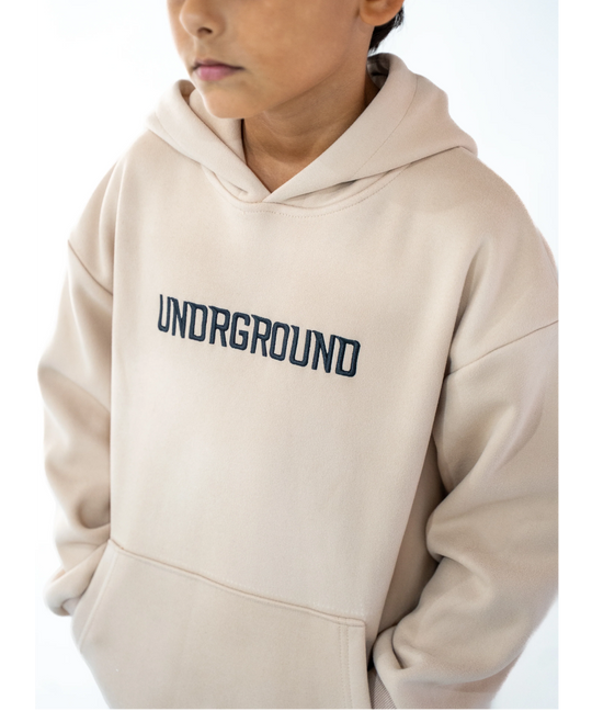 UNDRGROUND Kids “Moving In Silence” Hoodie (Tan/Black)