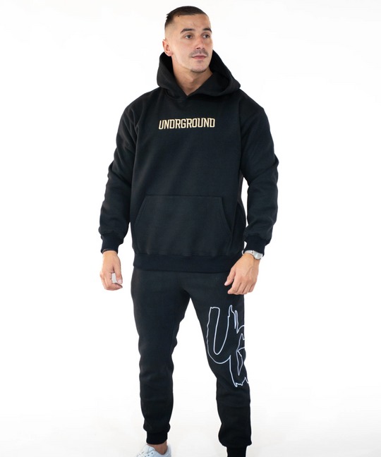 UNDRGROUND “Moving In Silence”Hoodie (Black/Tan Hoodie)