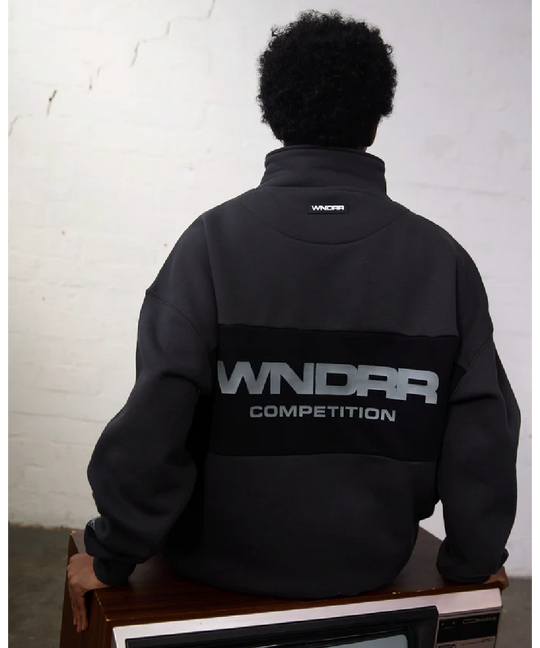 WNDRR Frequency Panel 1/4 Zip Sweat (Faded Black)