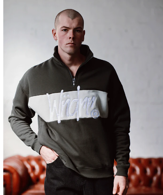 WNDRR STARTER PANEL 1/4 ZIP SWEAT (INK)