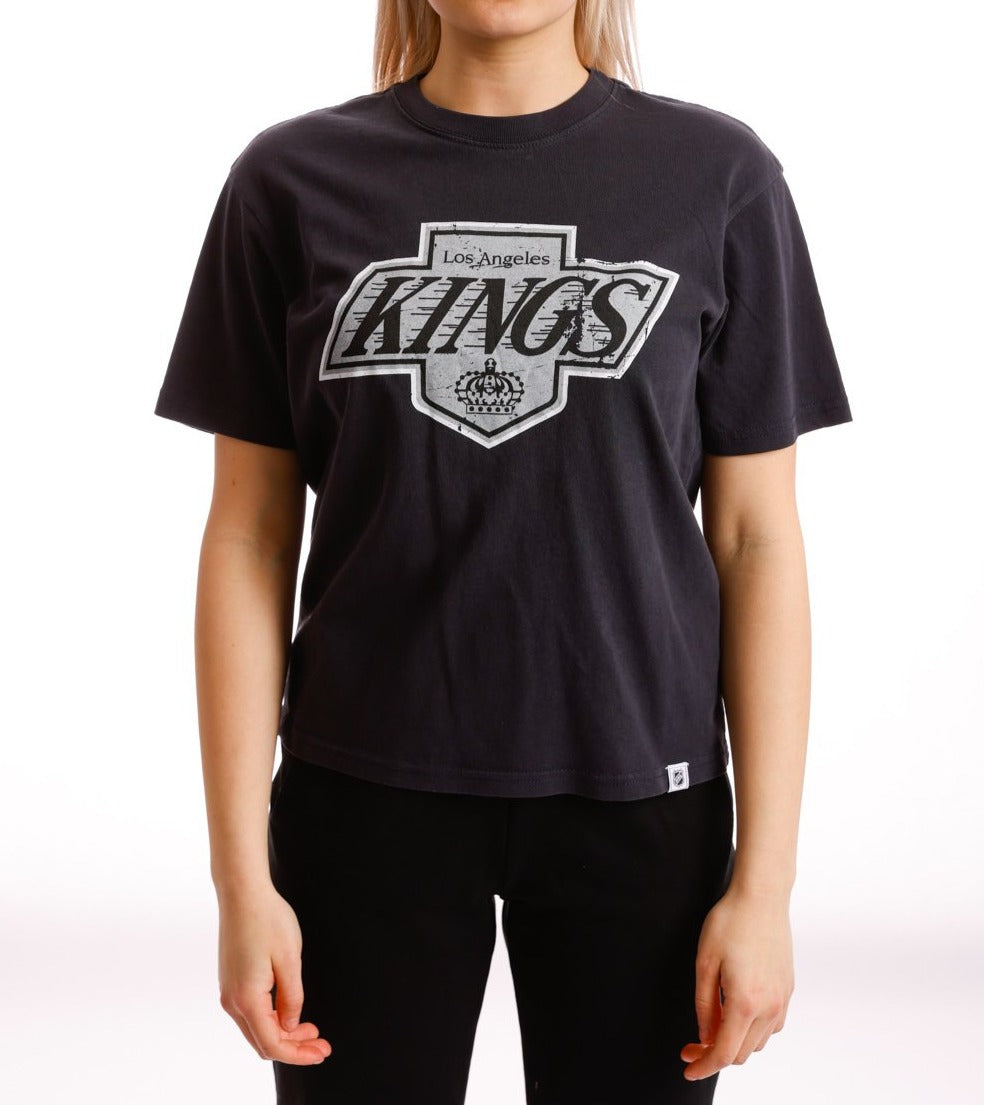 Majestic Women's LA Kings Vintage NHL Logo T-Shirt (Faded Black