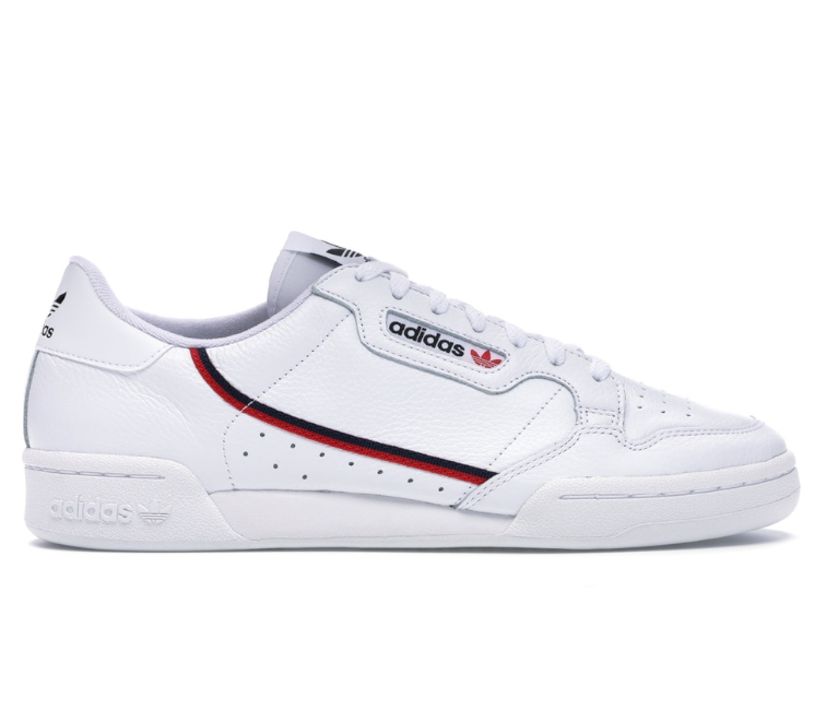 Unisex Adidas Continental 80 (White/Scarlet) at ShoeGrab