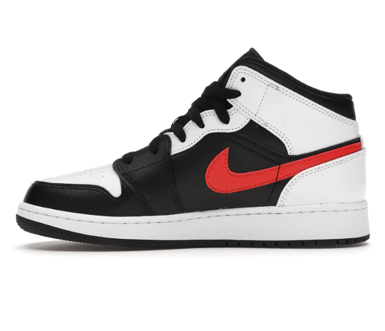 Air jordan 1 mid white sales black red