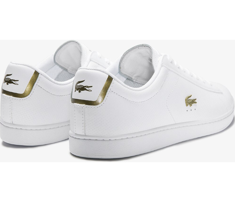 Lacoste Women's Carnaby Evo Sneaker Silver/Off White 