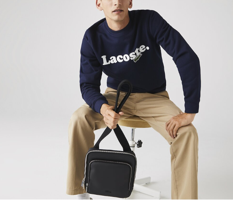Black lacoste man clearance bag