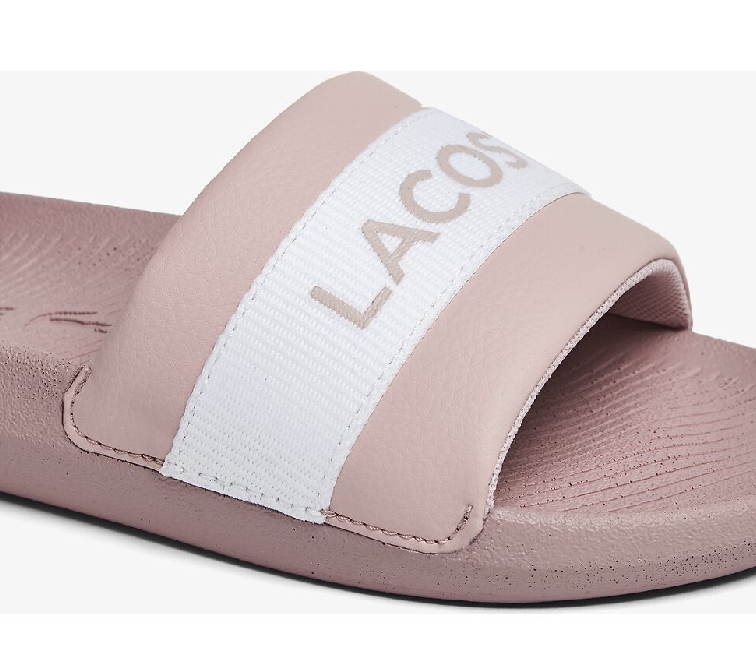 Lacoste slides discount pink