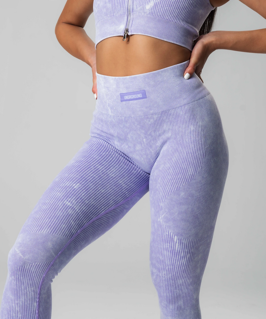 Official UNDRGROUND Ribbed Tights in Lilac at ShoeGrab