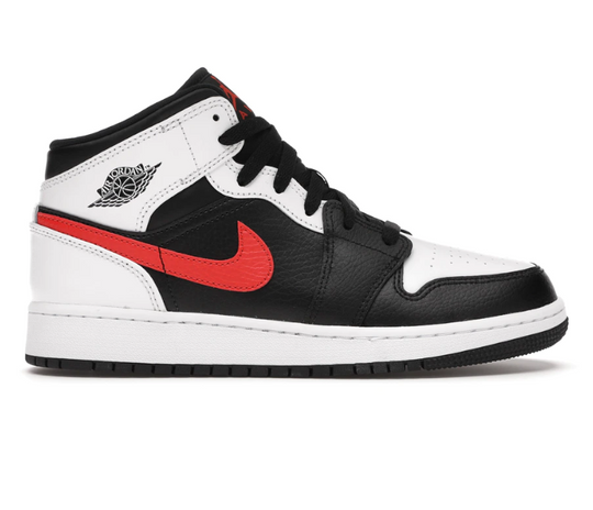 GS Nike Air Jordan 1 Mid (White/Black/Chile Red)