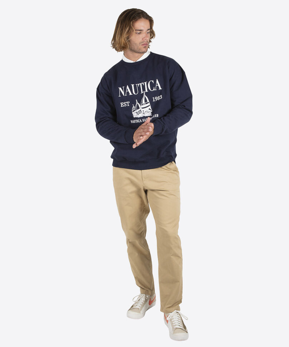 Nautica Baxter Oversized Sweatshirt Navy ShoeGrab