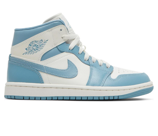 Women's Nike Air Jordan 1 Mid UNC (Sail/Blue)