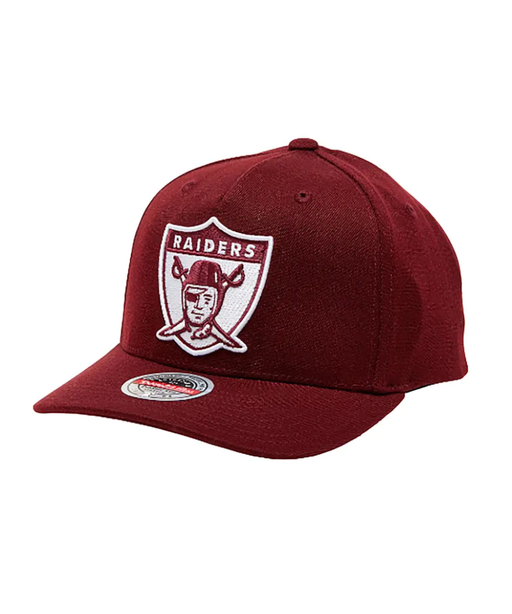 LA Raiders Snapback Hat by Mitchell Ness Burgundy ShoeGrab