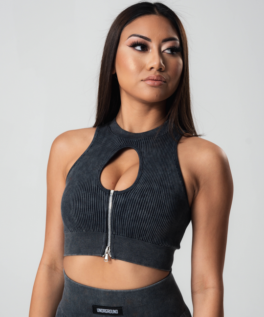 UNDRGROUND Ribbed Crop Top (Black)