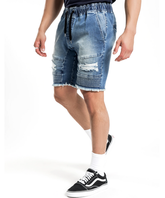 Henleys Blake Moto Denim Short (Blue Blast)