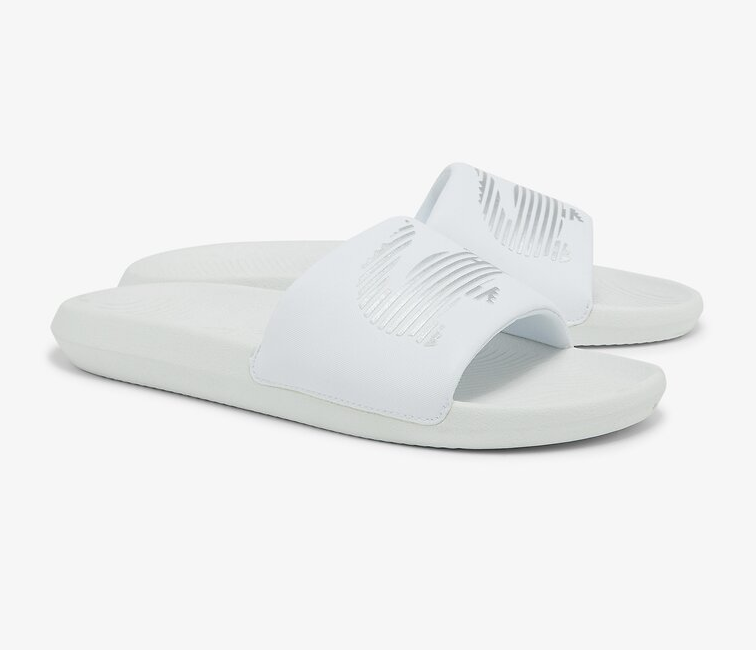 Men s Lacoste Croco Slide 0321 1 CMA White Silver