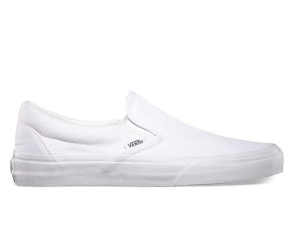 Canvas white vans slip ons Clearance