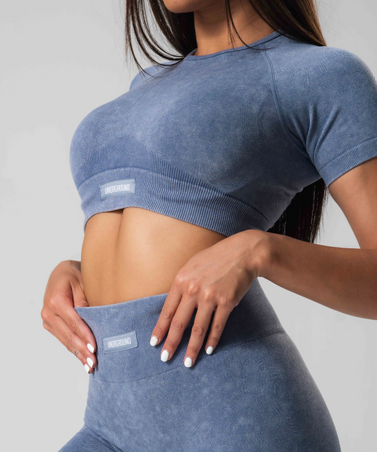 UNDRGROUND Seamless Crop Top (Marble Grey)