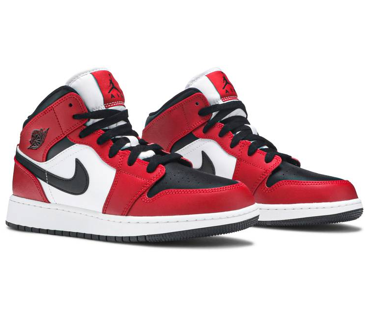 Nike Air Jordan 1 Mid Men's (Chicago Black Toe) at ShoeGrab