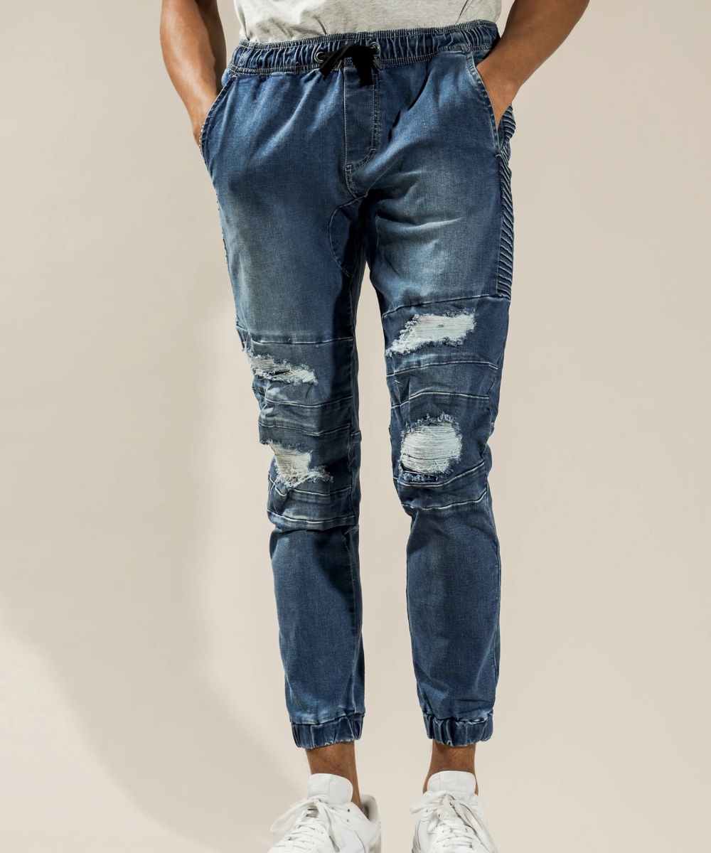 Denim moto joggers hotsell