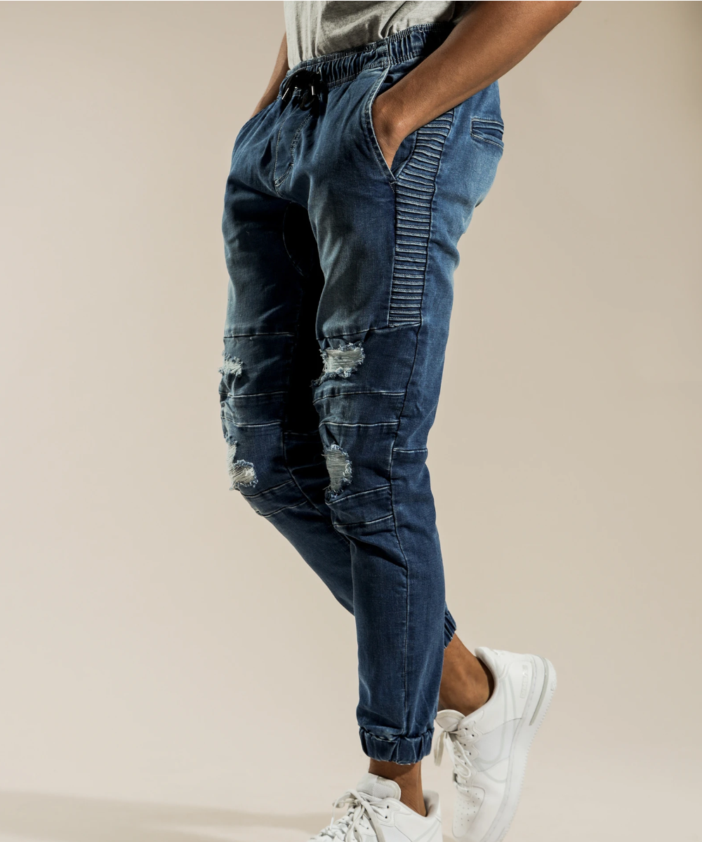Ripped jogger top jeans mens