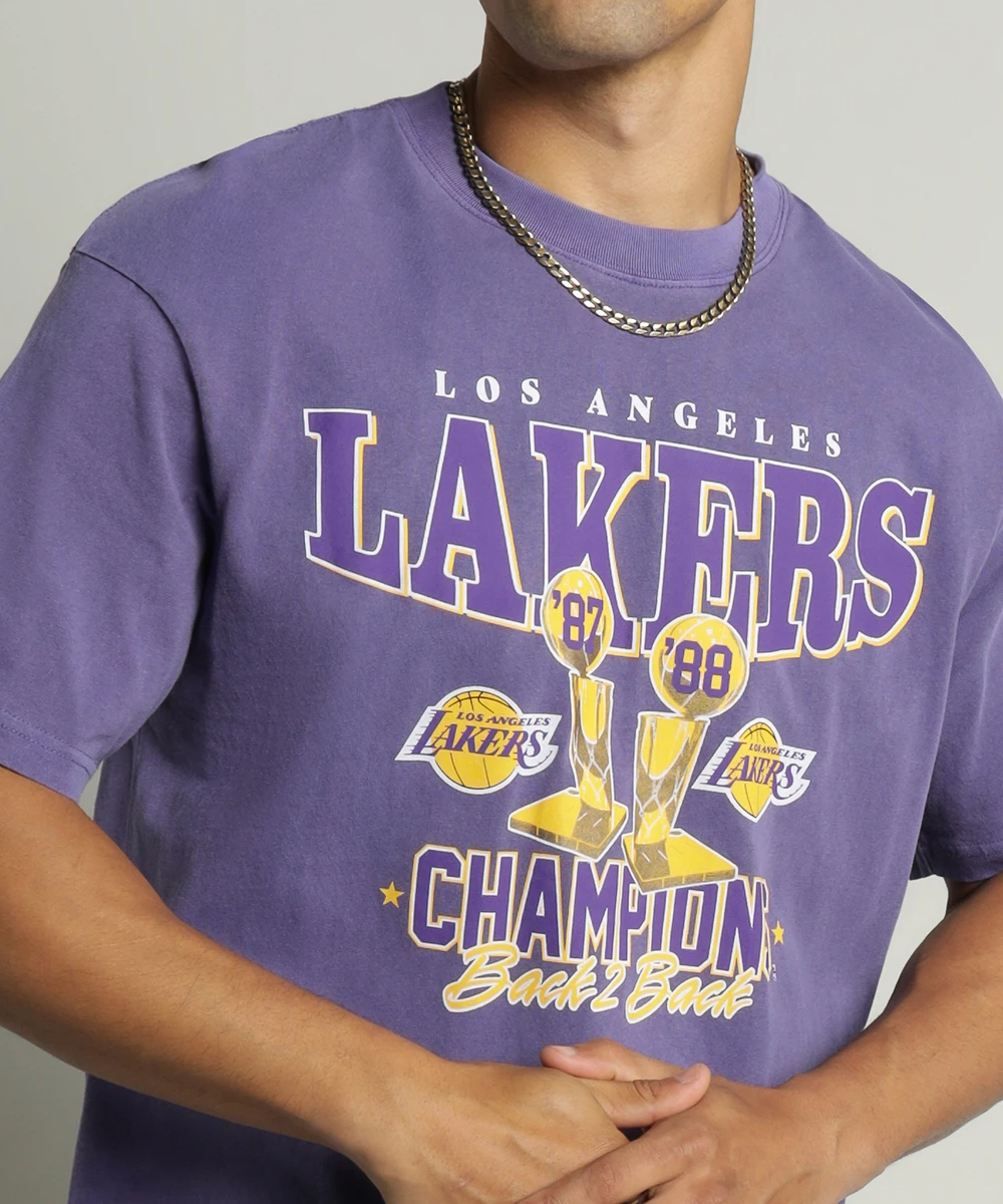 Mitchell & Ness Vintage Faded Los Angeles Lakers Tee Faded Purple