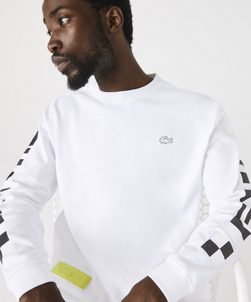 spansk Udstyre Algebra Official Lacoste Active Sailing LS Tee in White at ShoeGrab