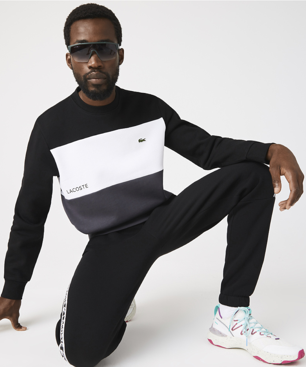 Lacoste colour online block crew sweatshirt