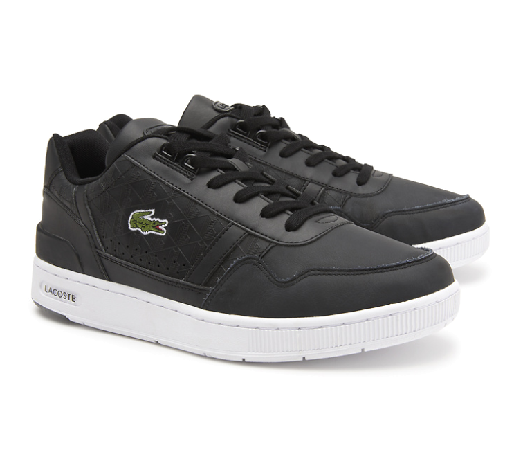 Official Men's Lacoste T-Clip 222 9 in Black/White at ShoeGrab
