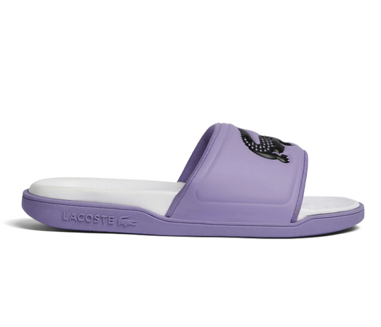 Women's Lacoste Croco Dualiste Slides (Purple/White)