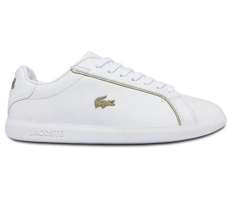 Official Women's Lacoste Graduate 0721 1 SFA Leather in White at ShoeGrab