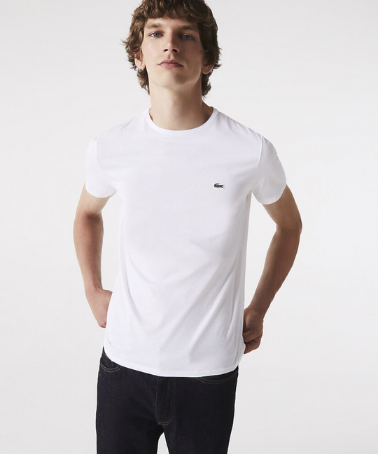 Lacoste Classic Crew Neck Pima Tee (White)