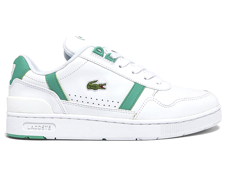 Lacoste white and best sale green sneakers