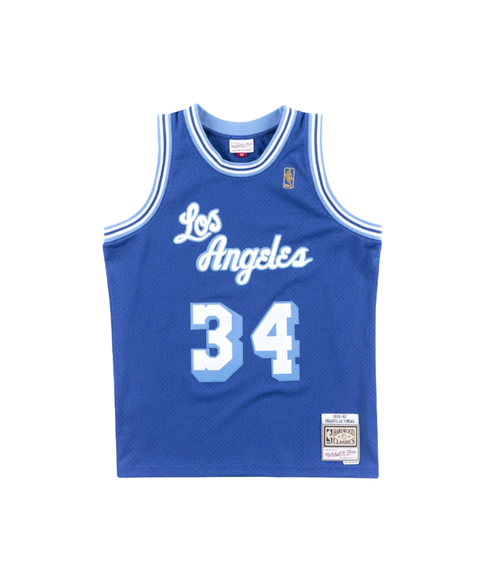 LA Lakers 96 97 Shaquille O Neal Royal Swingman Jersey Cheap