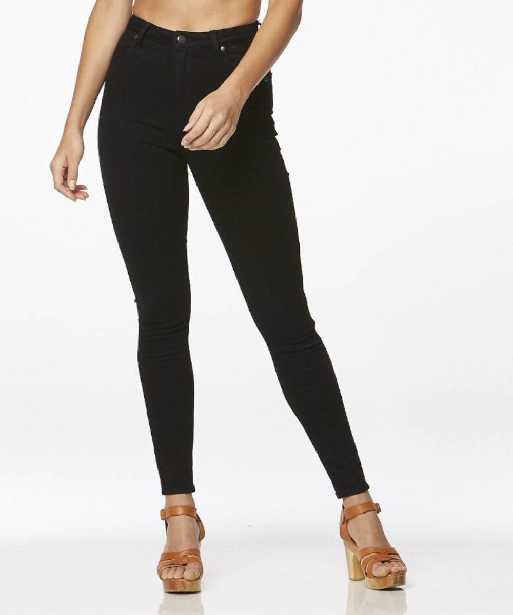 Wrangler Skinny Hi Pins Jeans (Black Super Sonic)