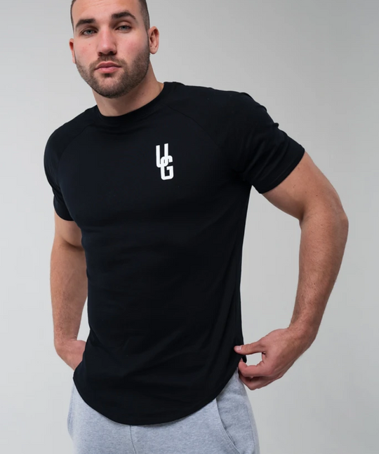 UNDRGROUND White Logo Curved Tee (Black/White)
