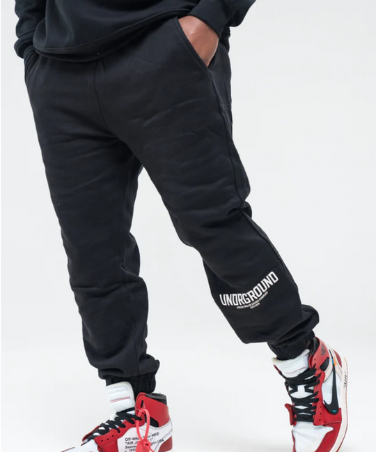 UNDRGROUND Oversized Cuffed Essentials Joggers (Black)