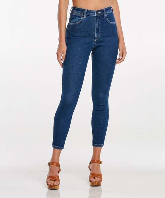 Wrangler Hi Pins Cropped Jeans (Odyssey Blue)